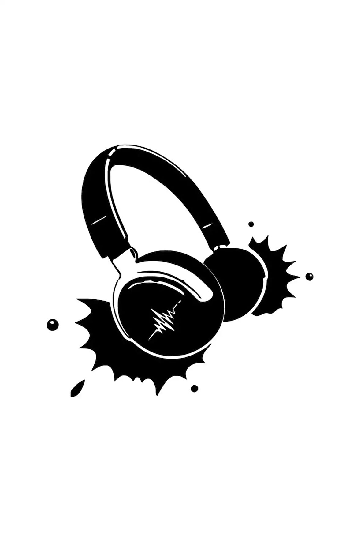 Dj Kulaklığı Sticker Oto Motor Laptop Duvar Folyo Sticker 25x25 Cm