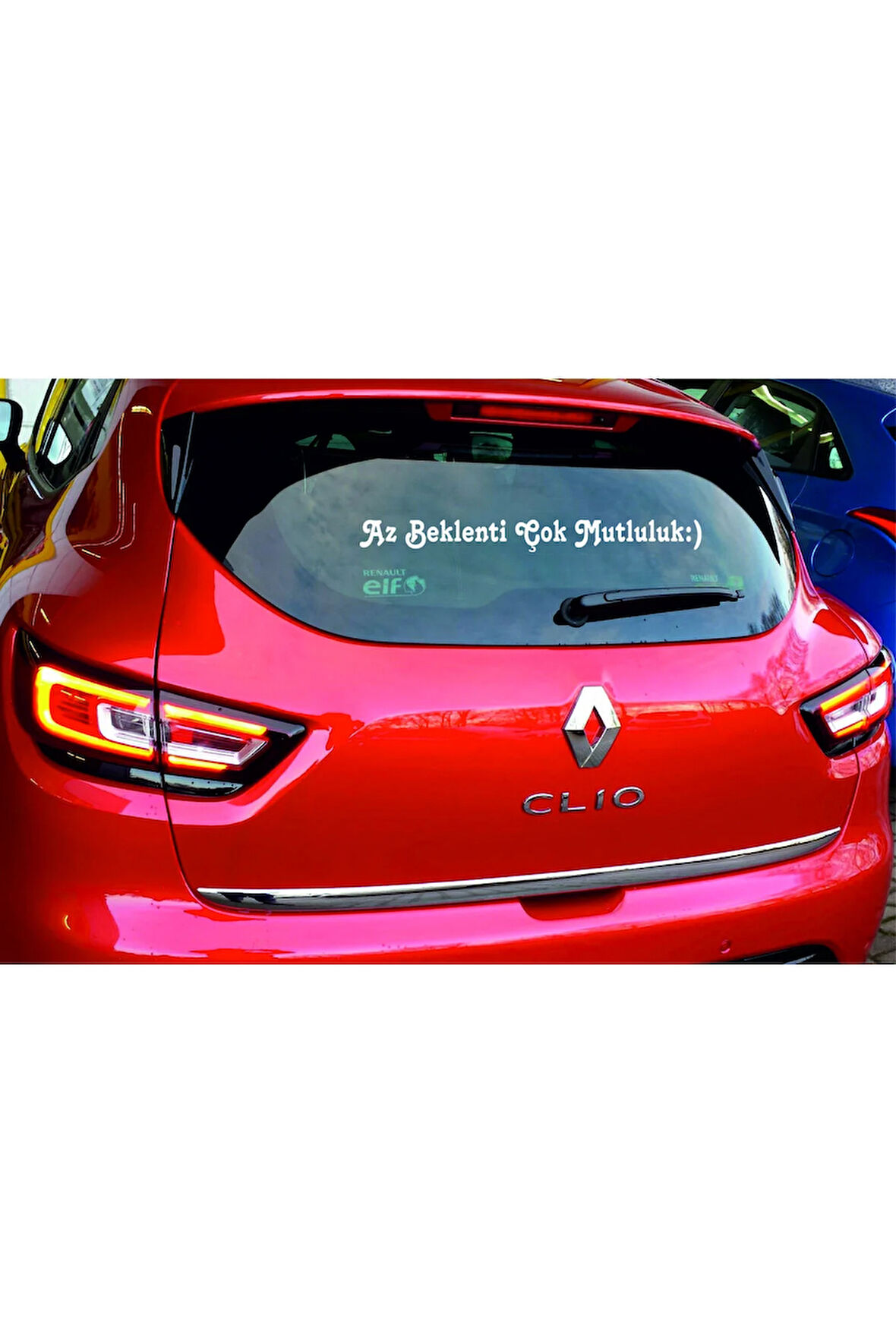 Az Beklenti Çok Mutluluk:) araba motor sticker  5 x 47 cm beyaz