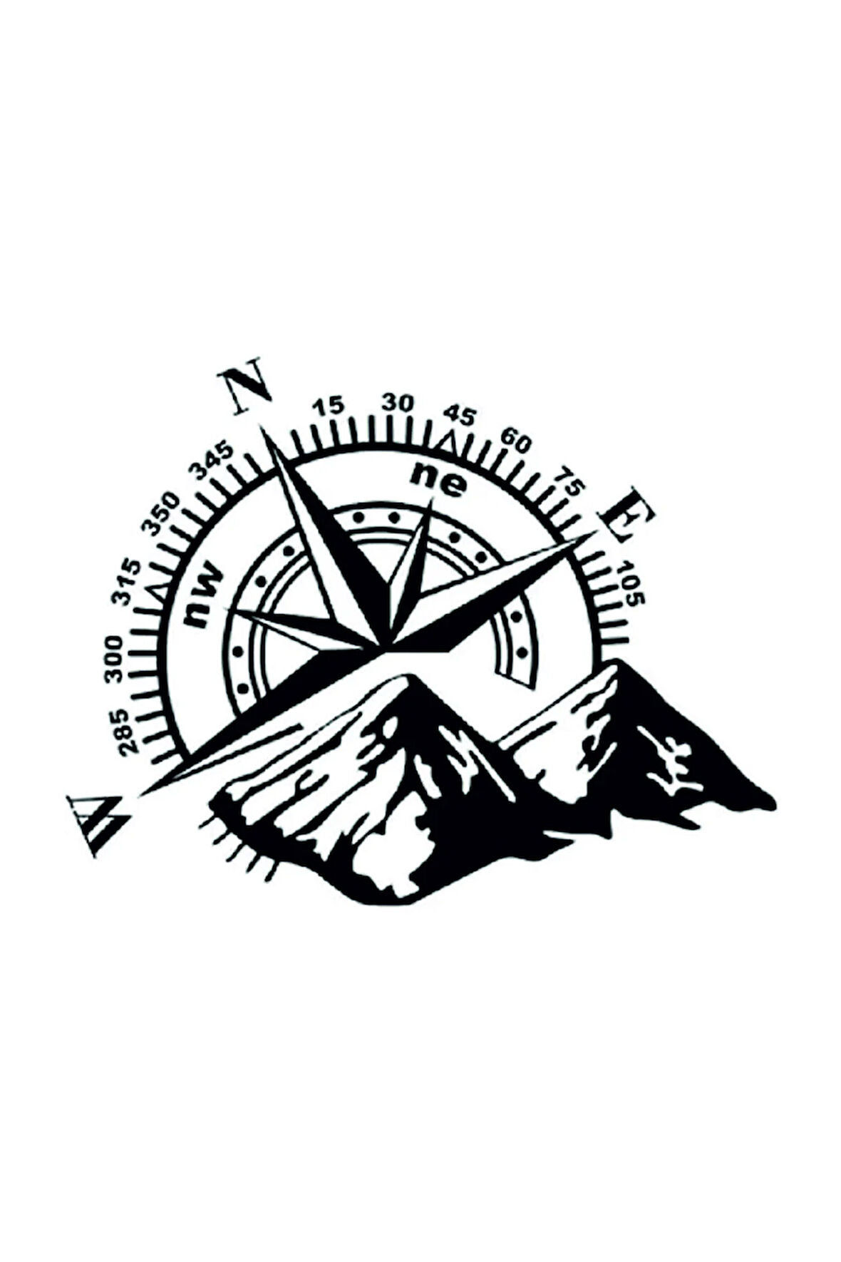 Pusula Dağ Off Road Oto Motor Laptop Duvar Folyo Sticker 20 x 14
