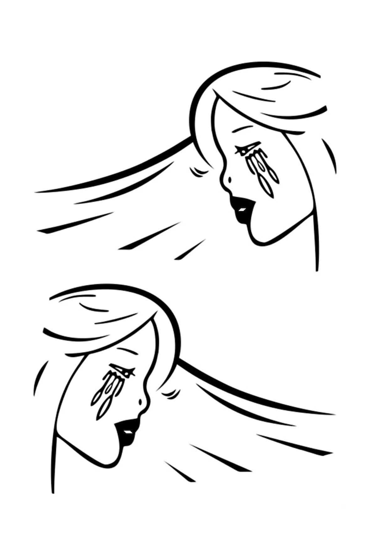 Ağlayan Kadın Oto Motor Laptop Duvar Folyo Sticker 10 x 14