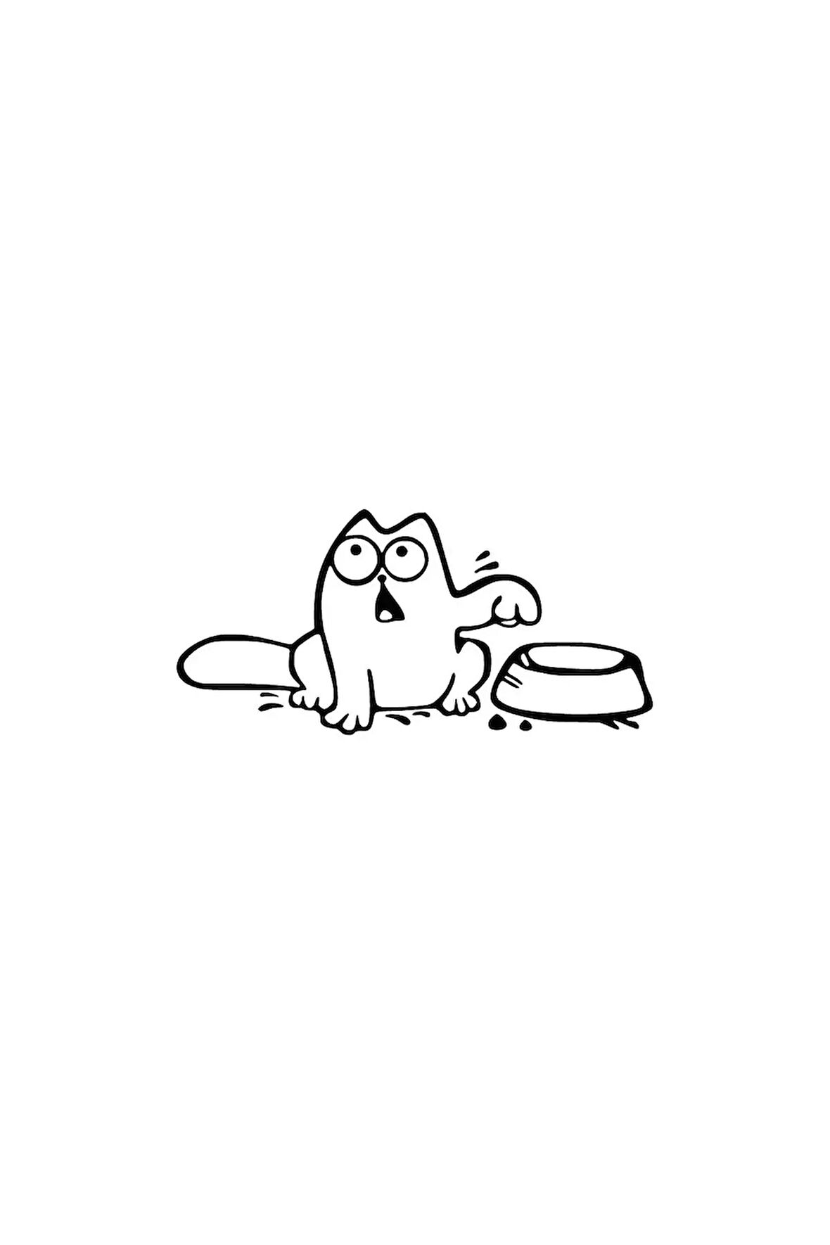 Aç Kedi - Araç, Oto, Laptop, Duvar Uyumlu Sticker 10*5 Cm