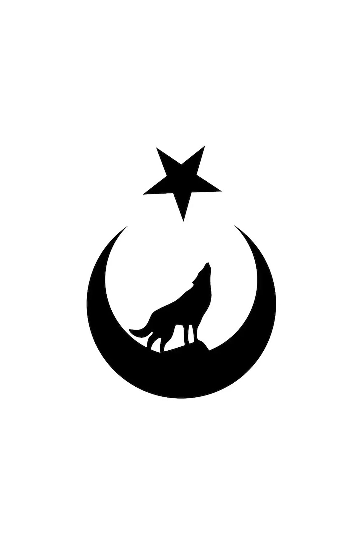 Kurt Ay Yıldız - Araç, Oto, Laptop, Duvar Uyumlu Sticker 10*13 Cm