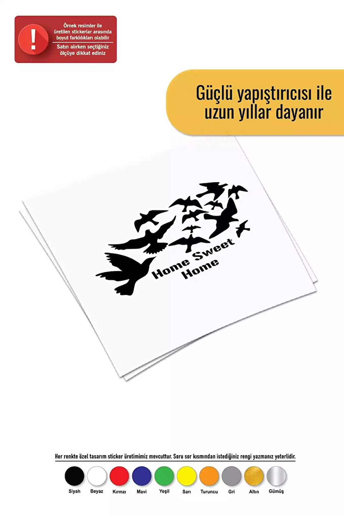Kuşlar ve Sweet Home - Araç, Oto, Laptop, Duvar Uyumlu Sticker 30*21 Cm