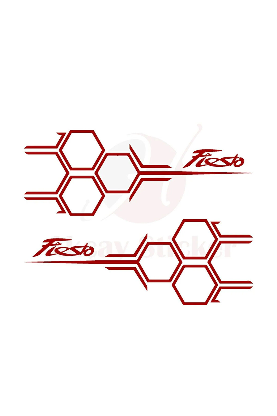 40cm X 15cm Fiesta Bal Peteği Sticker Ford Fiesta Sticker Ford Oto Sticker Kırmızı