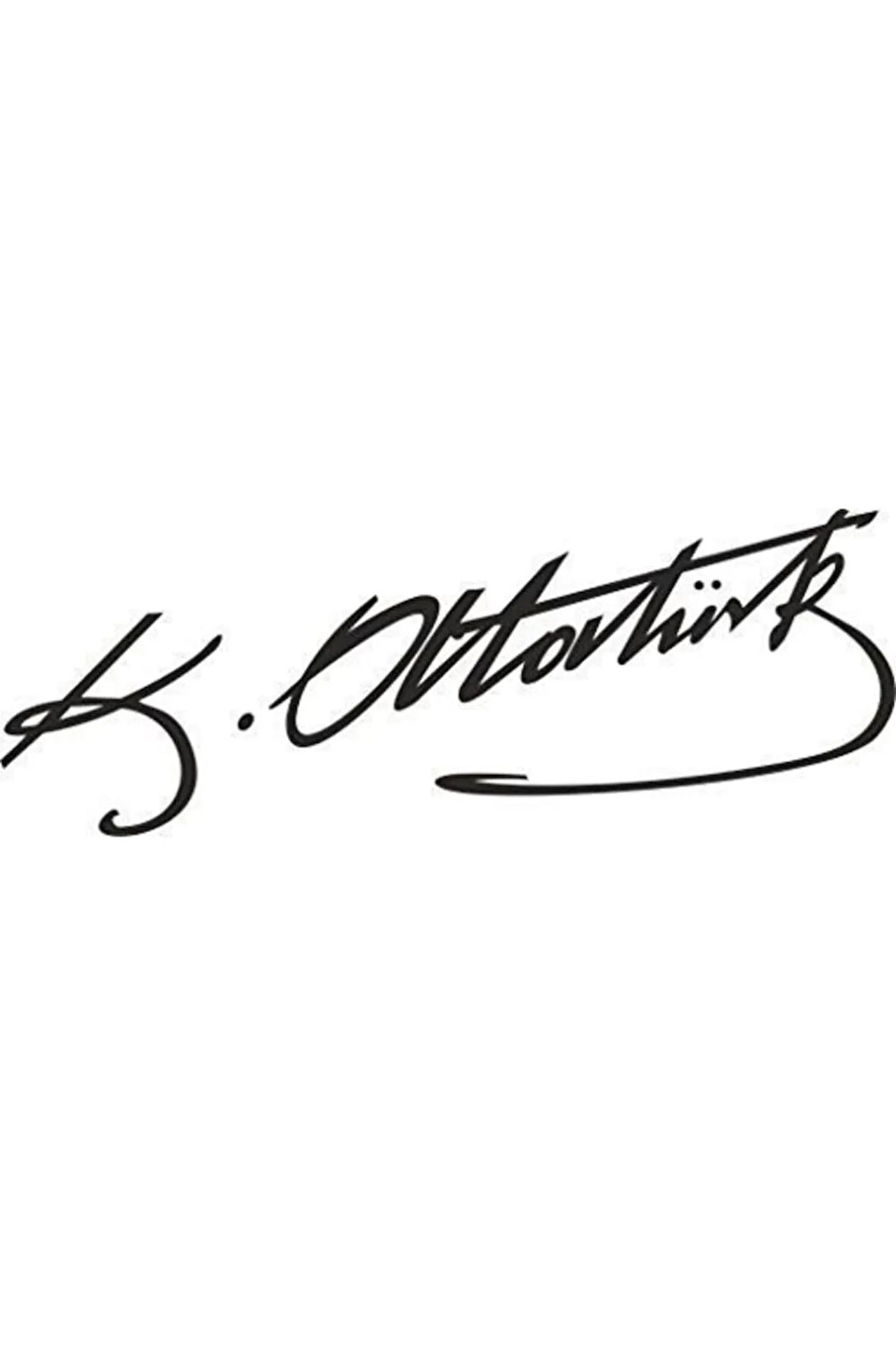 Kemal Atatürk Imzası Araba Sticker Motor Laptop Bilgisayar Etiket Çıkartma Siyah 20 Cm