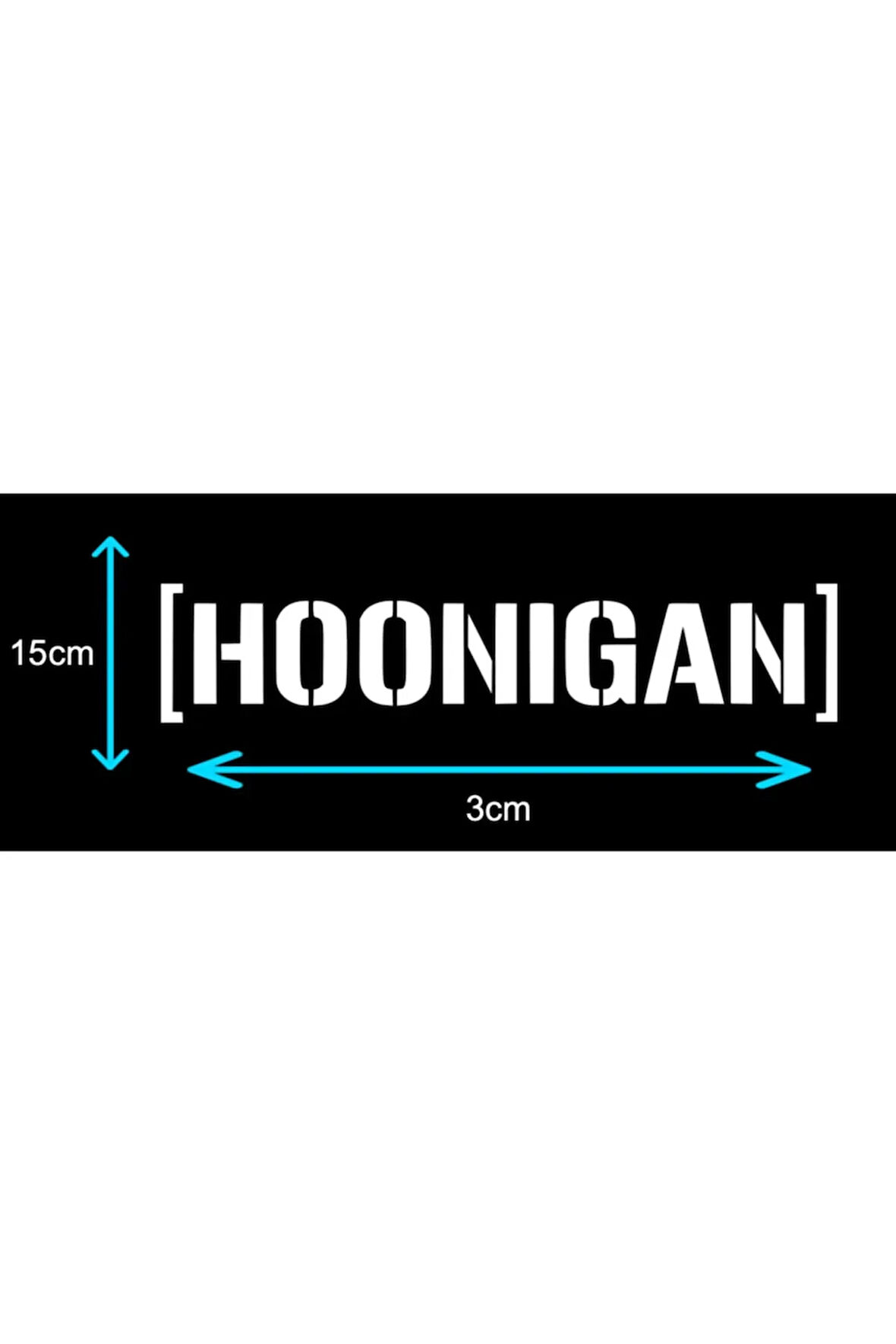 Motosiklet Otomobil Sticker Hoonigan - Beyaz 20cm