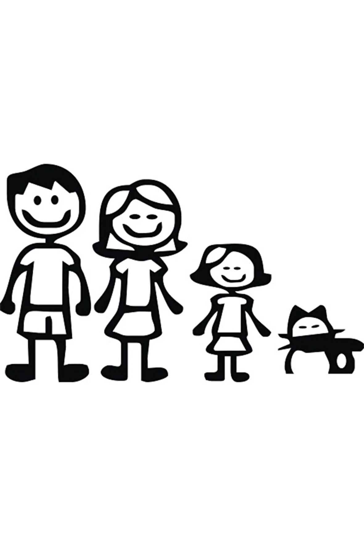 Aile Tasarım Oto Sticker (Oto-Motor-Laptop-Duvar-Dekor) 10 x 5 cm