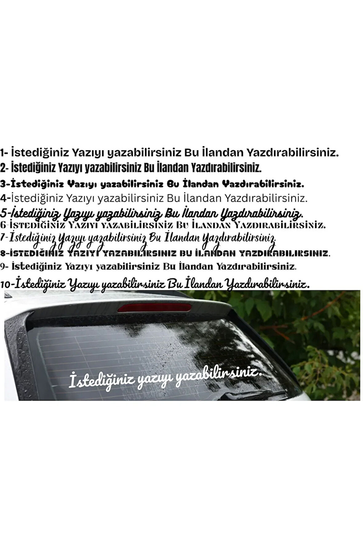 Araba arkasi yazisi -arac oto laptop duvar uyumlu 90×7