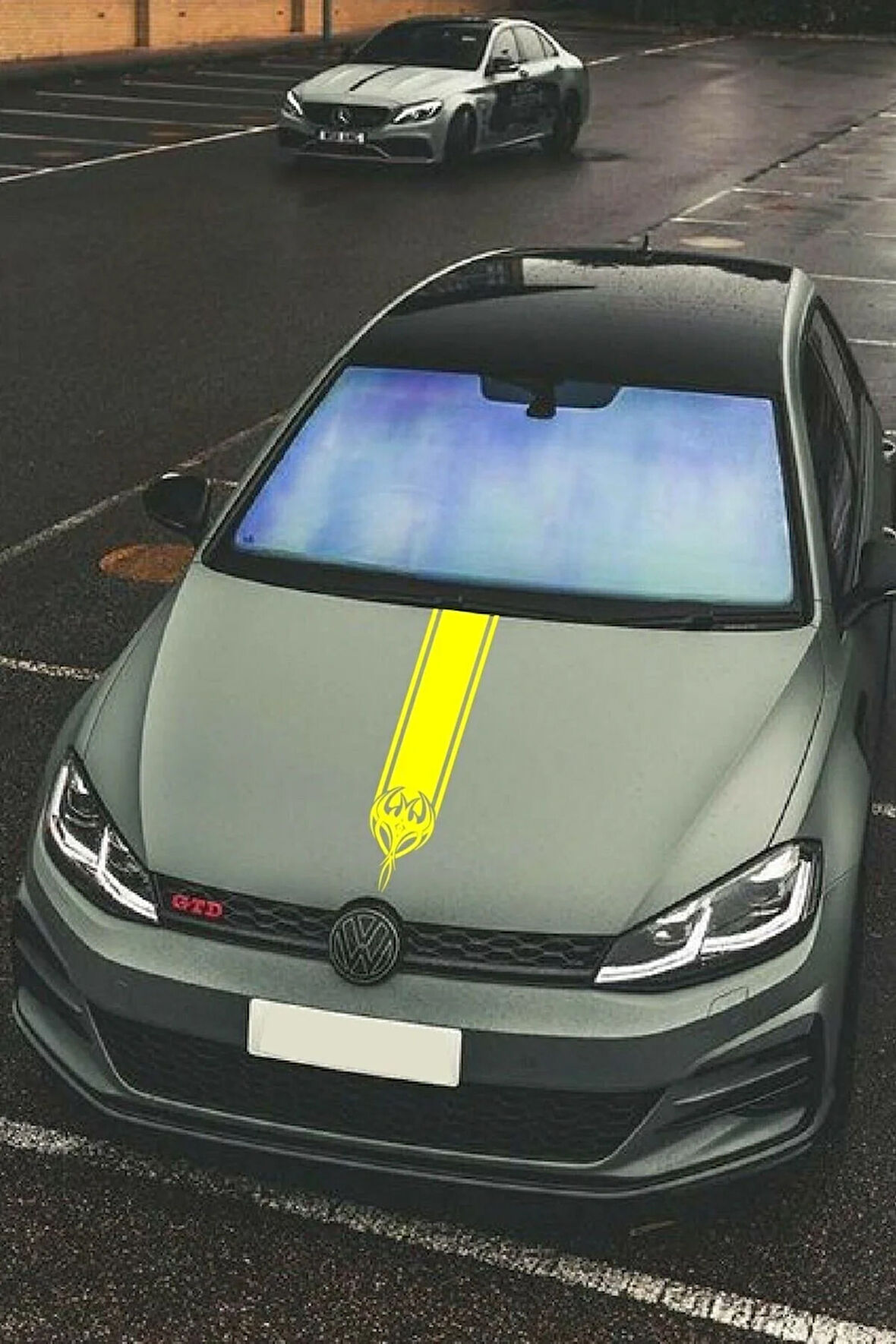 Kaput Şerit Sticker 15*60 Cm Kılçık Desenli Kaput Kaplama Sticer Aksesuar Modifiye Yapışkanlı Etiket