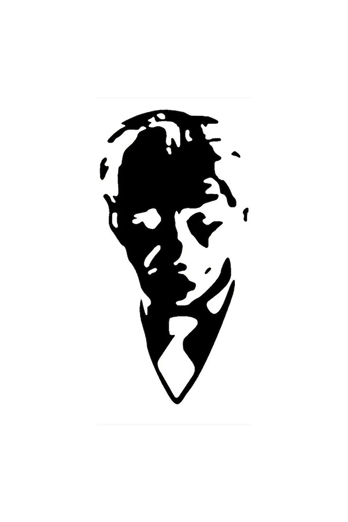 Atatürk Portre Sticker (Oto-Motor-Laptop-Duvar-Dekor) 10 x 20 cm