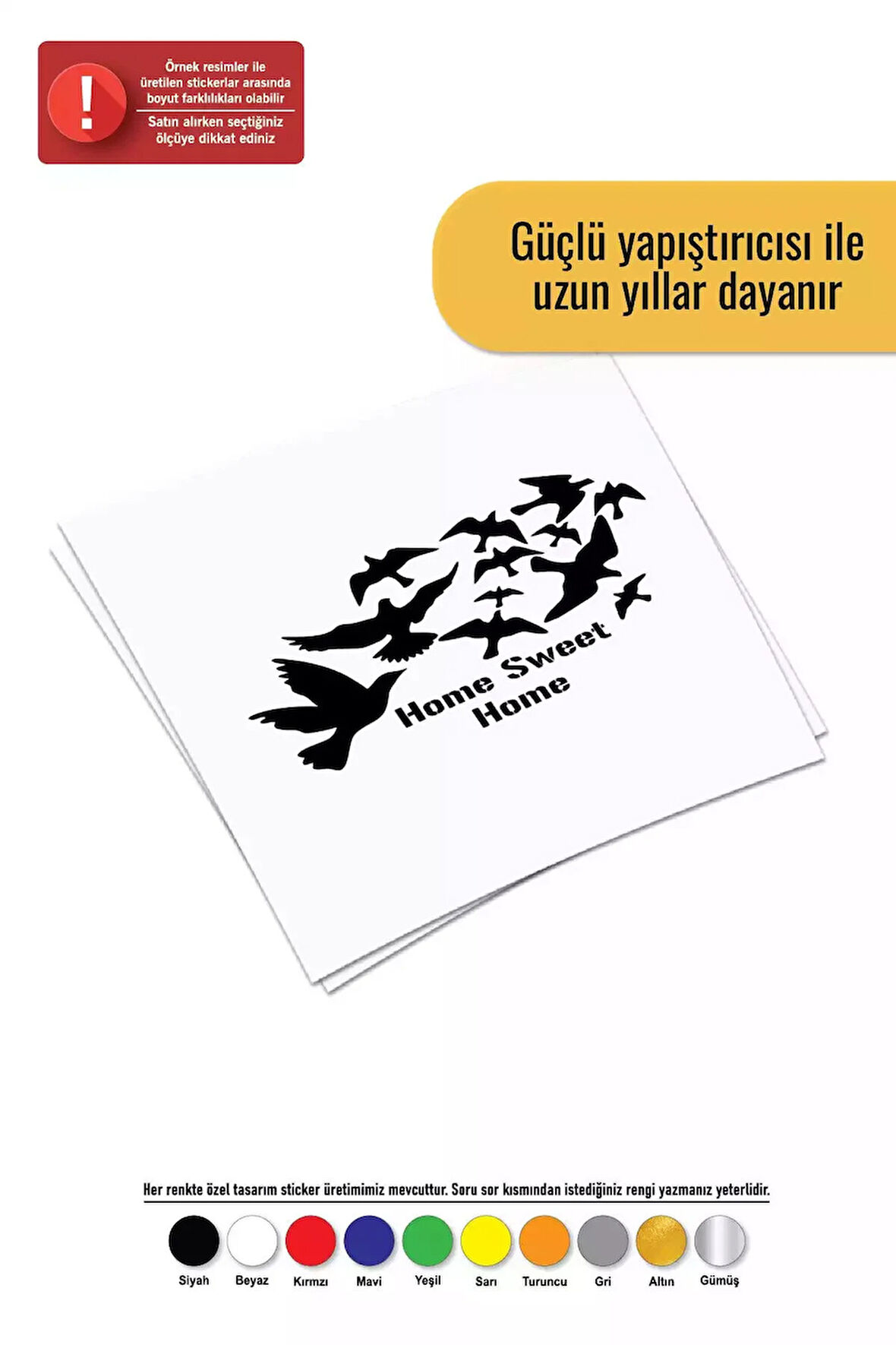 Kuşlar ve Sweet Home - Araç, Oto, Laptop, Duvar Uyumlu Sticker 70*49 Cm