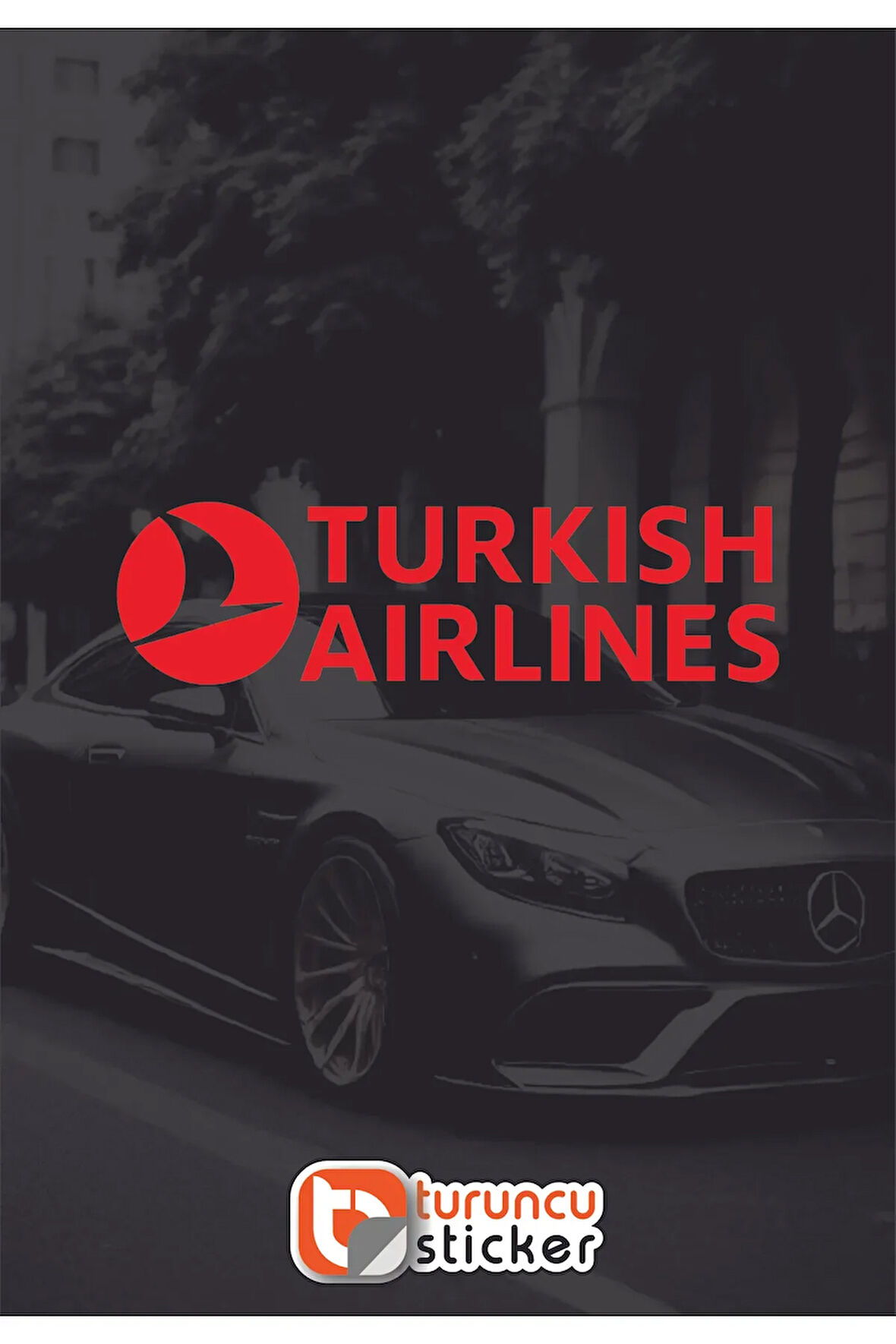 Thy -turkish Airlines - Türk Havayolları Sponsor Marka Araba-motosiklet Etiket Sticker 20x5,5cm