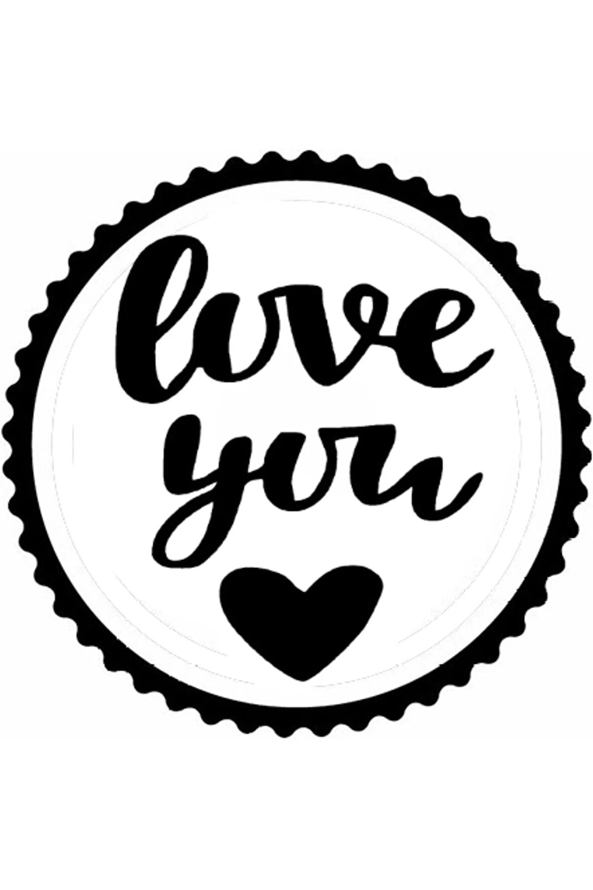 Love You Tasarım Sticker 10 x 10 cm