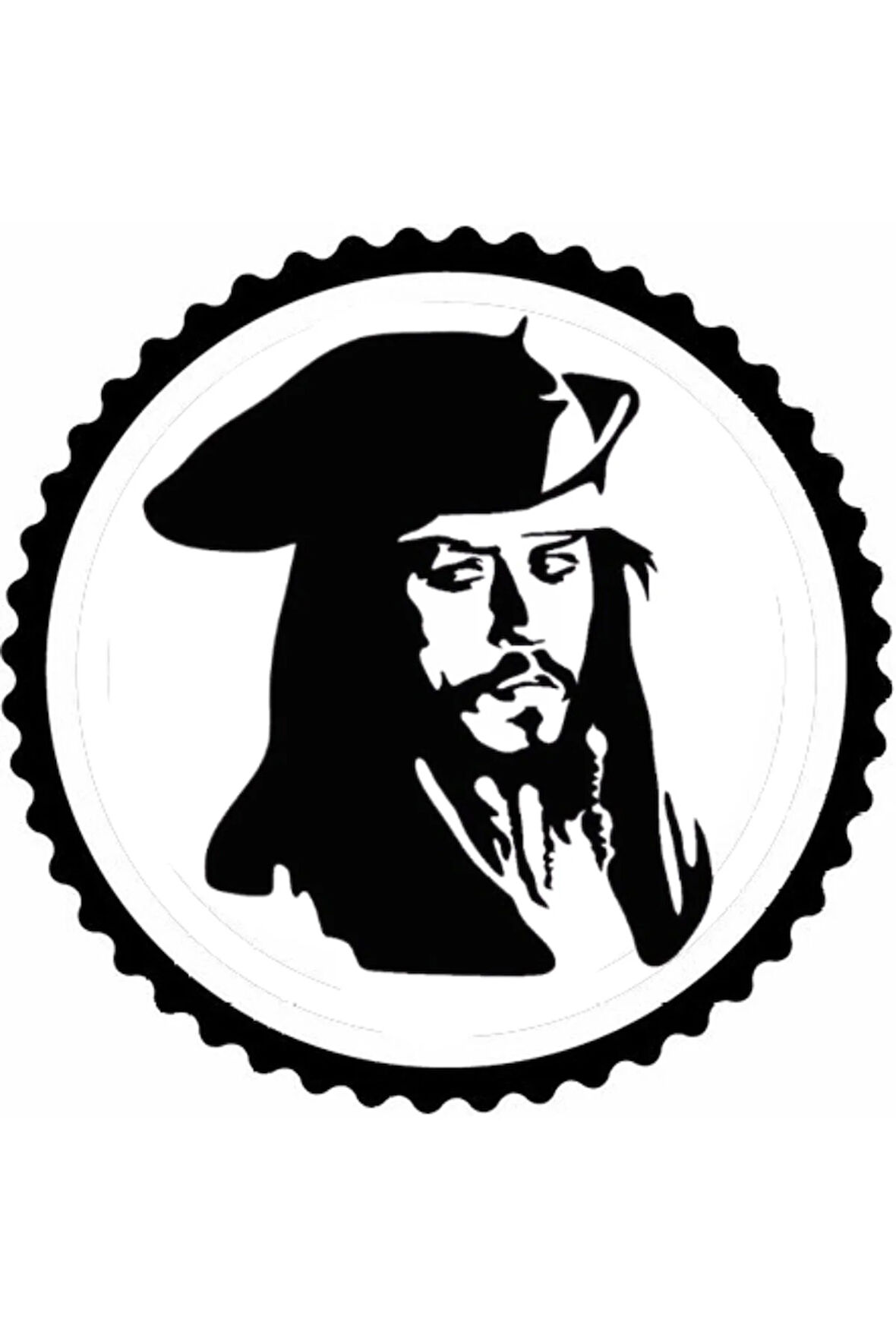 Jack Sparrow Tasarım Sticker 10 x 10 cm