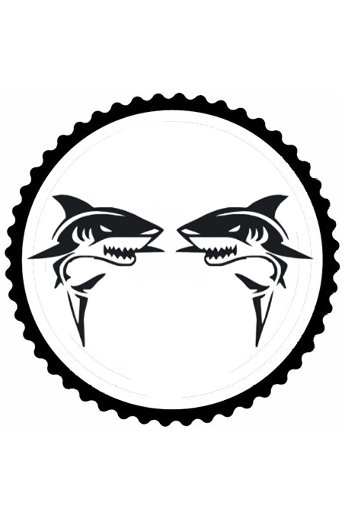 Köpek Balıkları Tasarım Sticker 10 x 10 cm