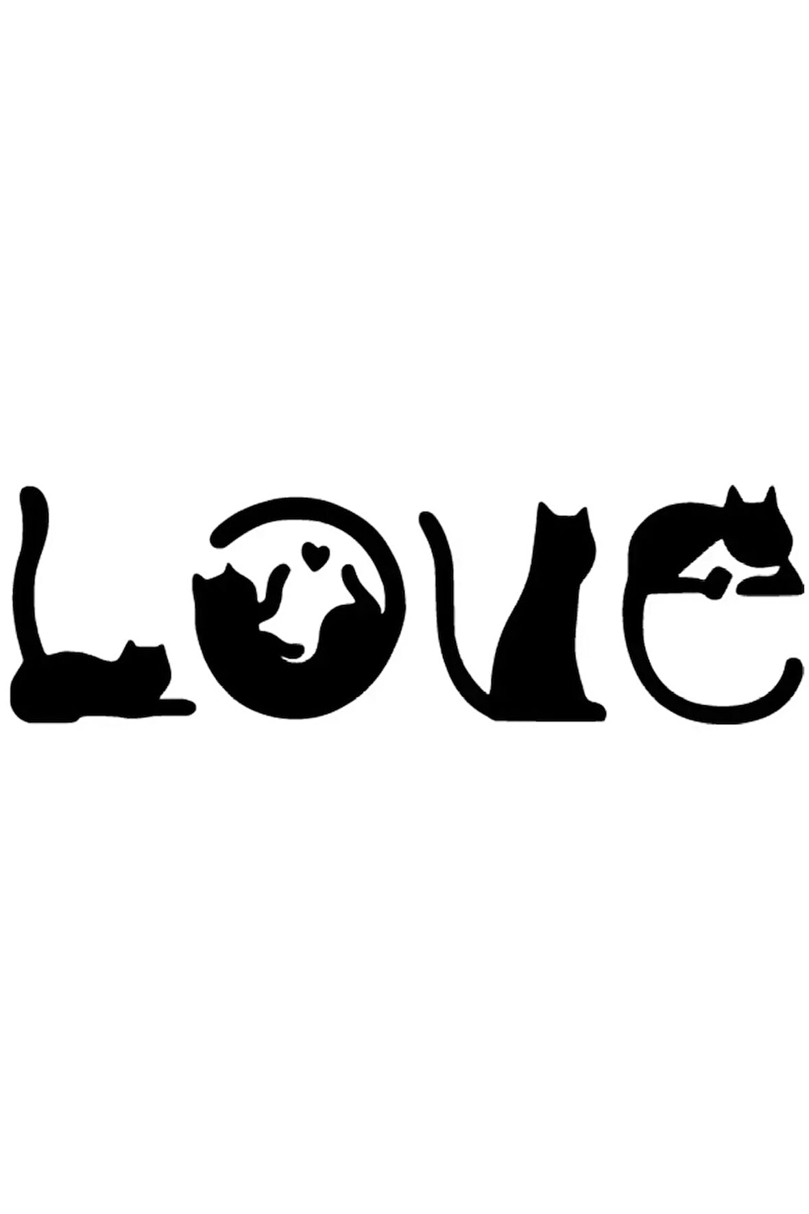Kedilerden Love Sticker 40 X 12 Cm