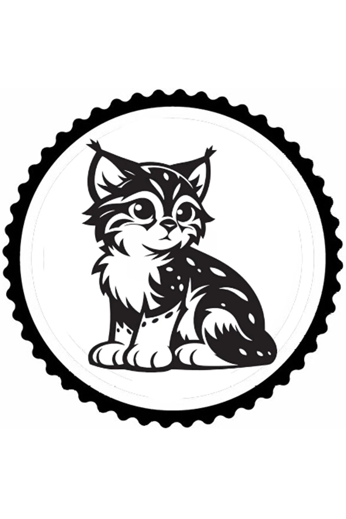 Minnoş Kedi Tasarım Sticker 10 x 10 cm