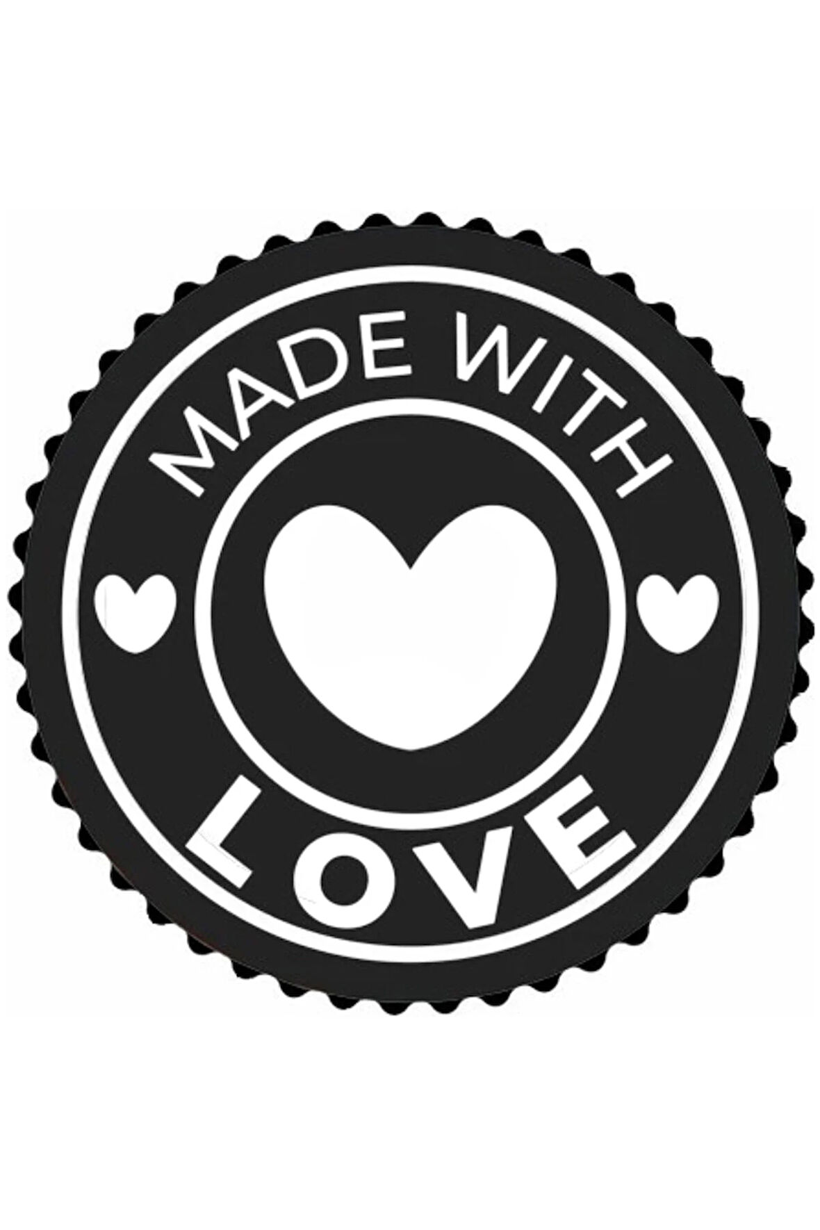 Sevgi İle Yapılmıştır Tasarım Sticker 10 x 10 cm