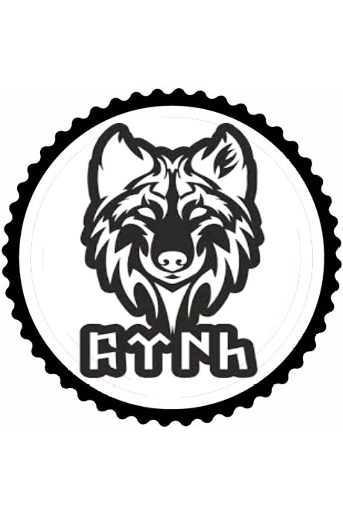 Kurt Ve Köktürkçe Türk Yazısı Tasarım Sticker 10 x 10 cm