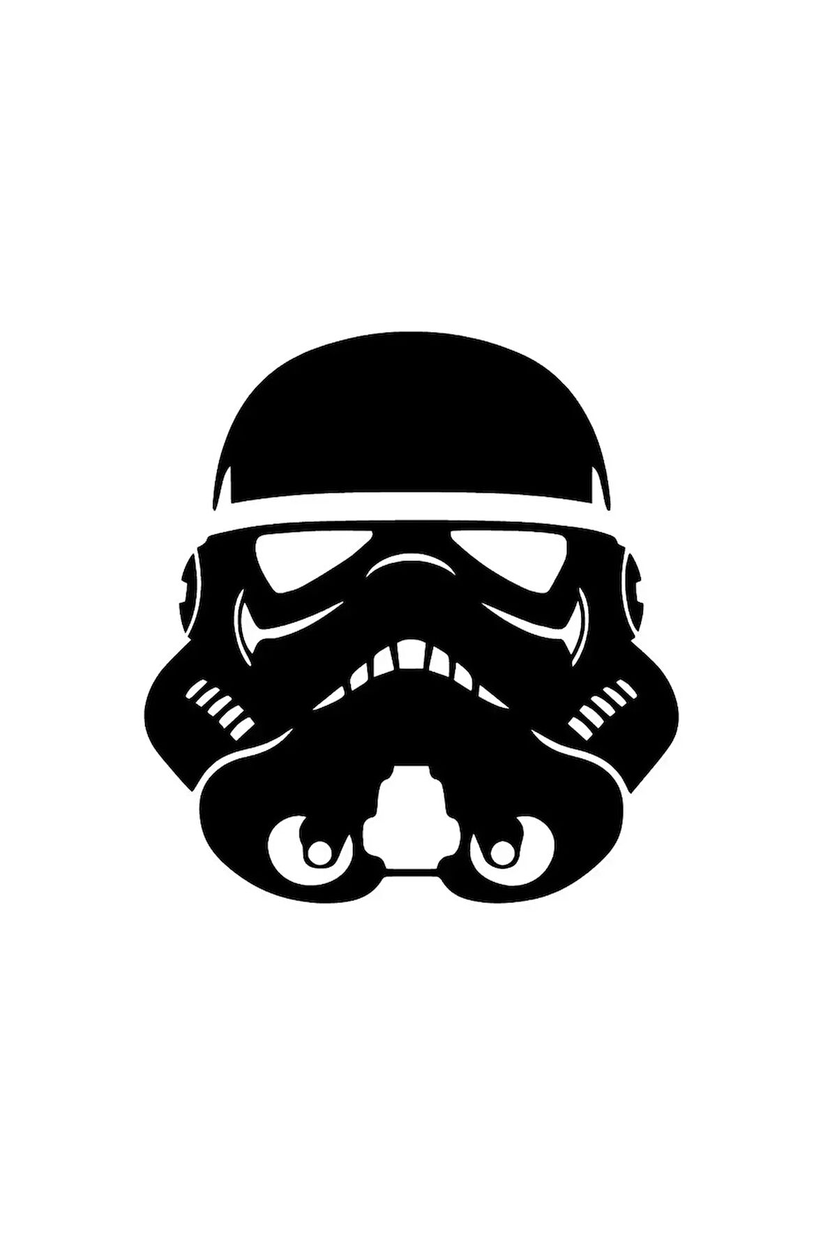 Star Wars Asker Kafası Sticker (Oto-Motor-Laptop-Duvar-Dekor) 10 x 11 cm