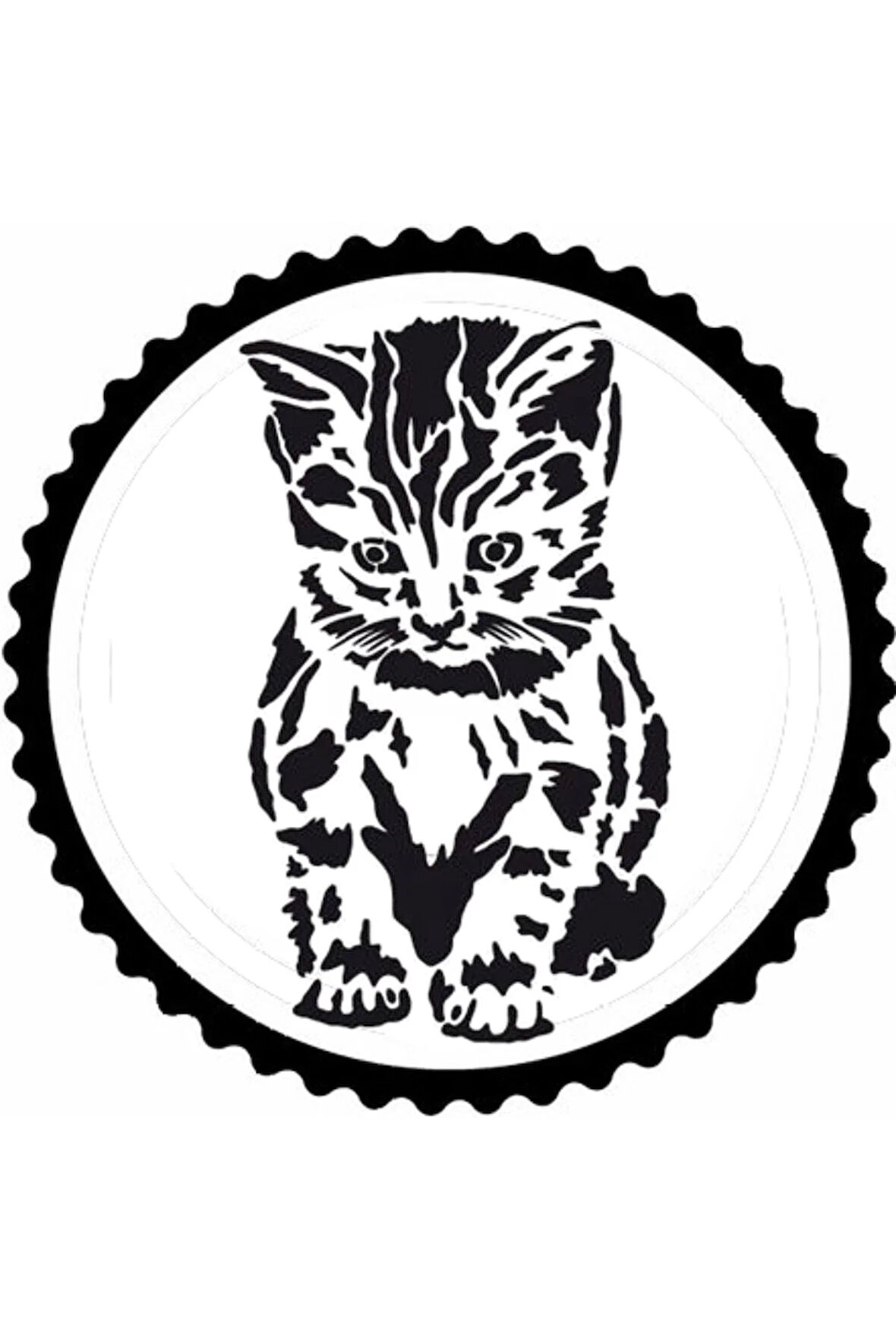 Düşünen Kedi Tasarım Sticker 10 x 10 cm