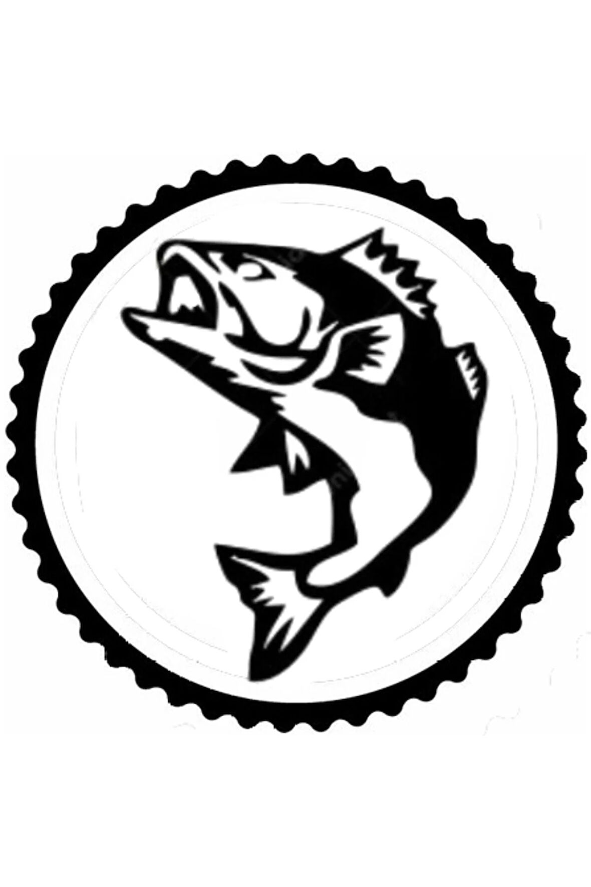 Balık Tasarım Sticker 10 x 10 cm