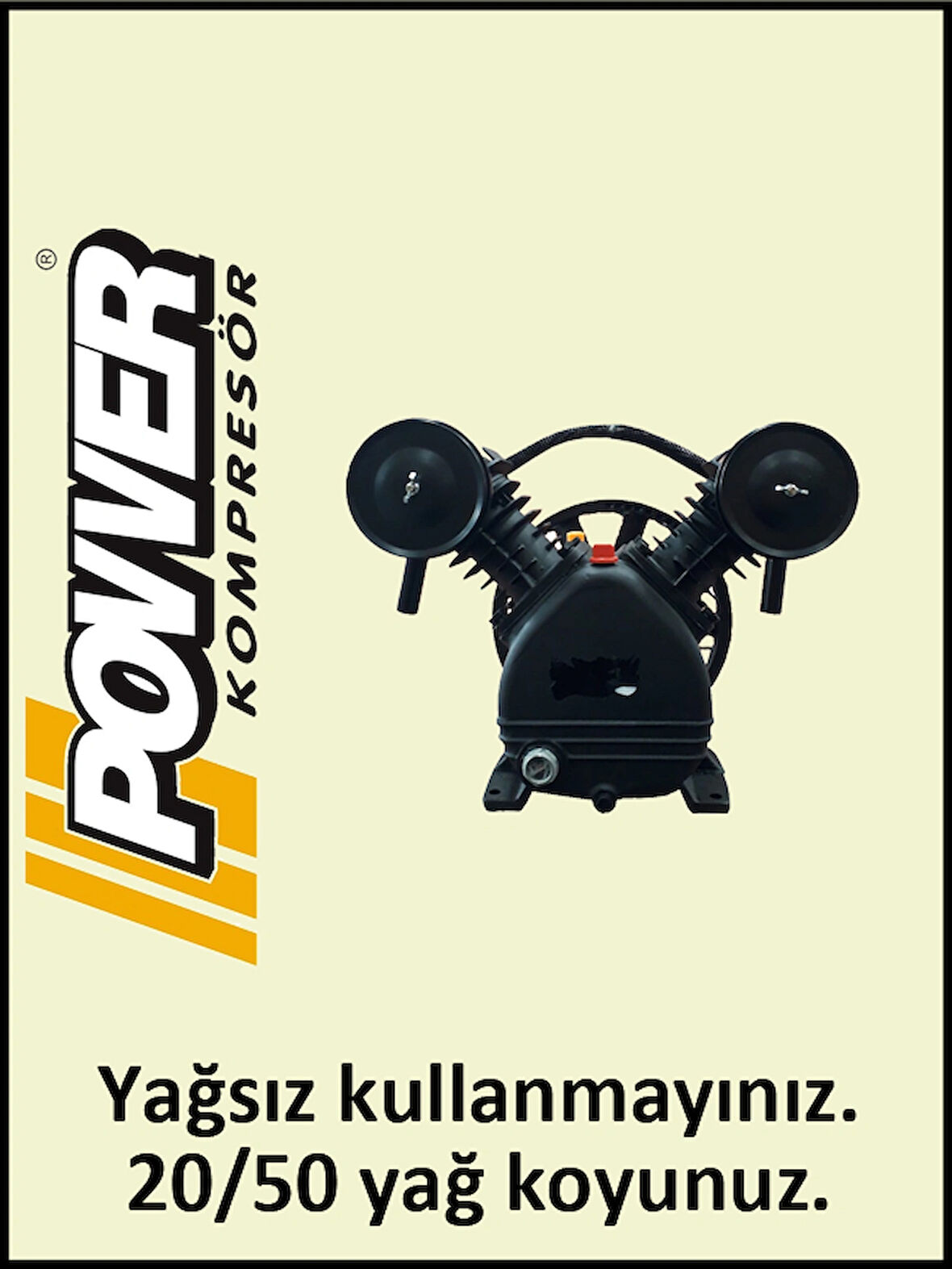 POWER V-2065 200 Litre Kompresör Kafası