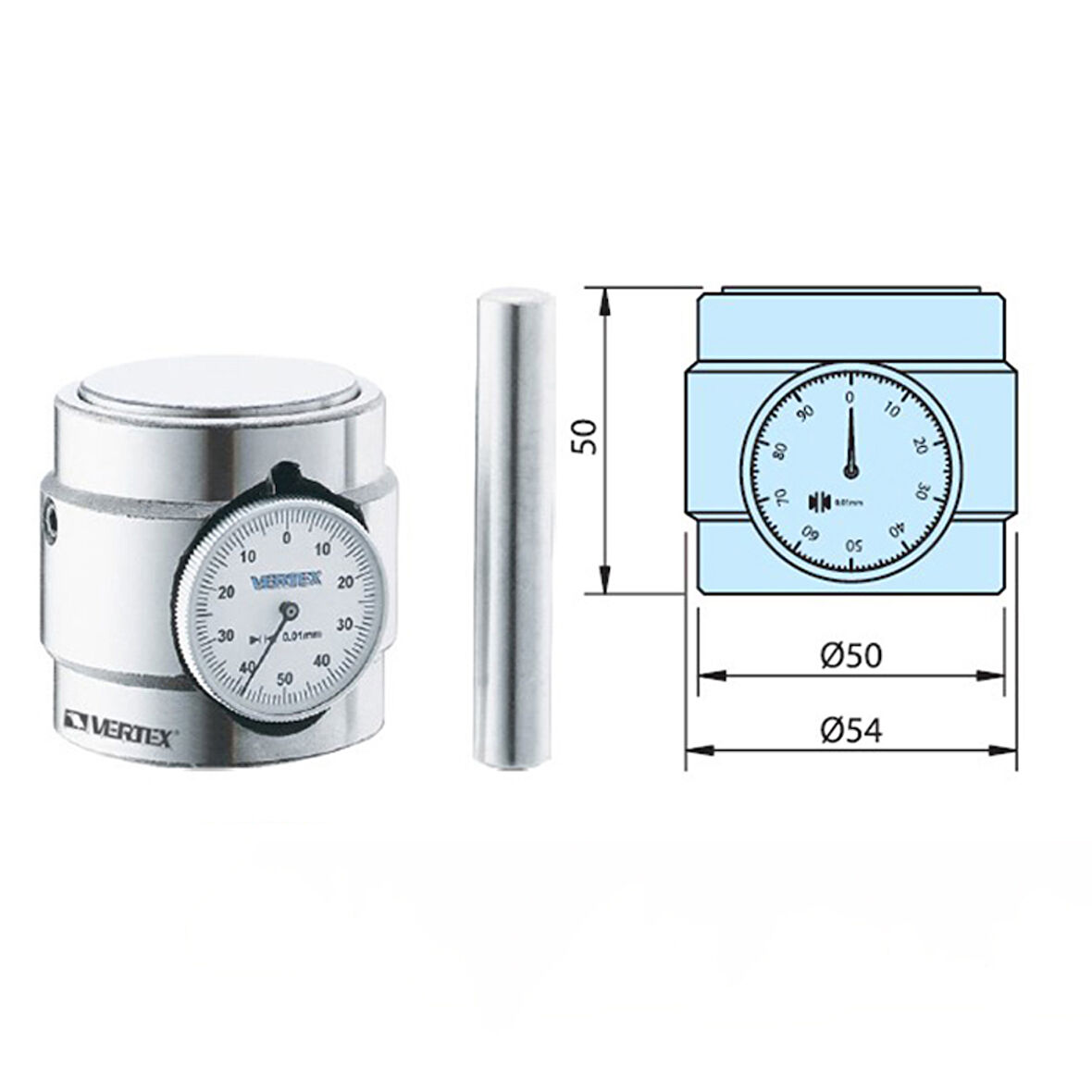 50mm VERTEX SAATLİ YÜKSEKLİK HİZALAMA (A)