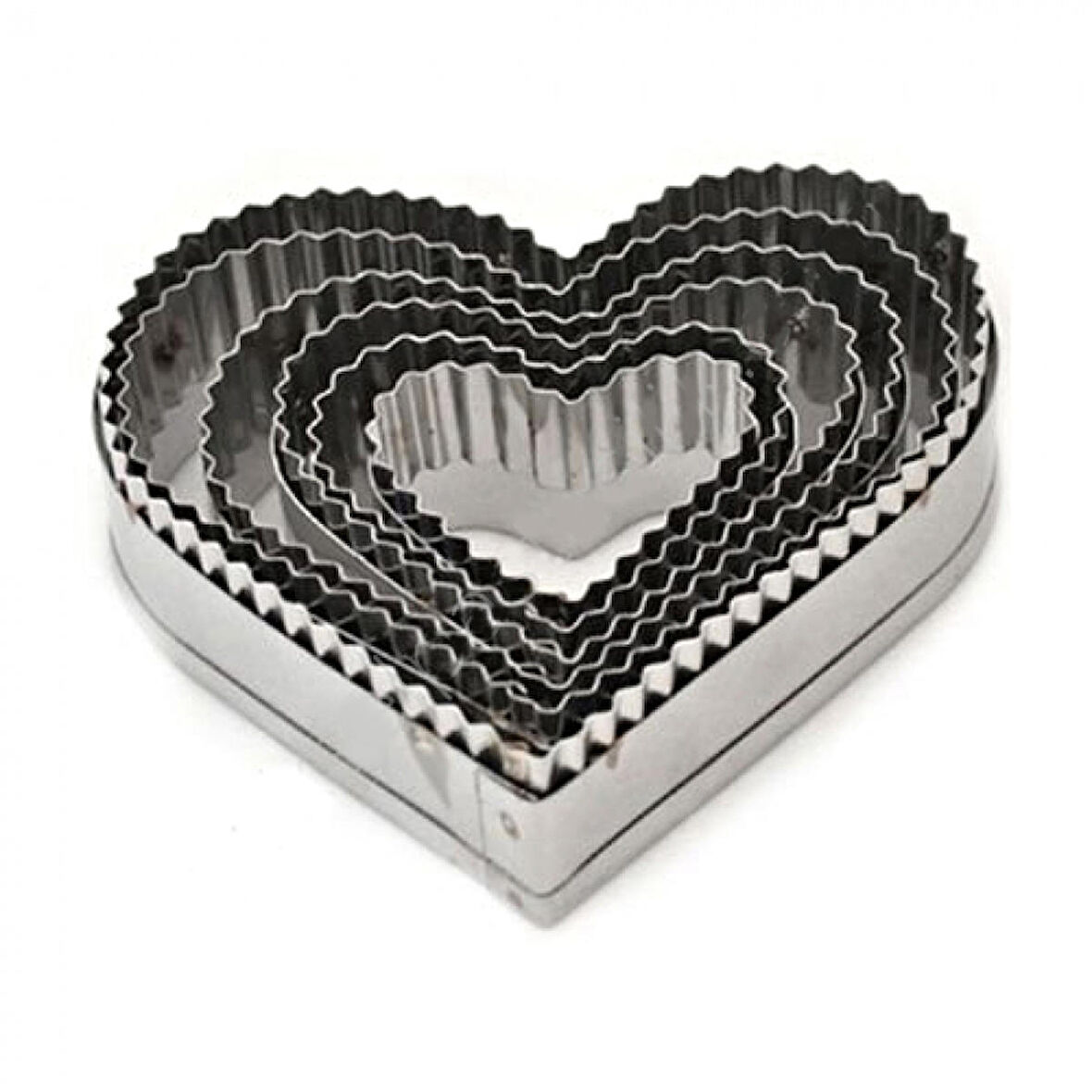 Volovan Metal Set 6 Parça - Kalp Tırtıklı