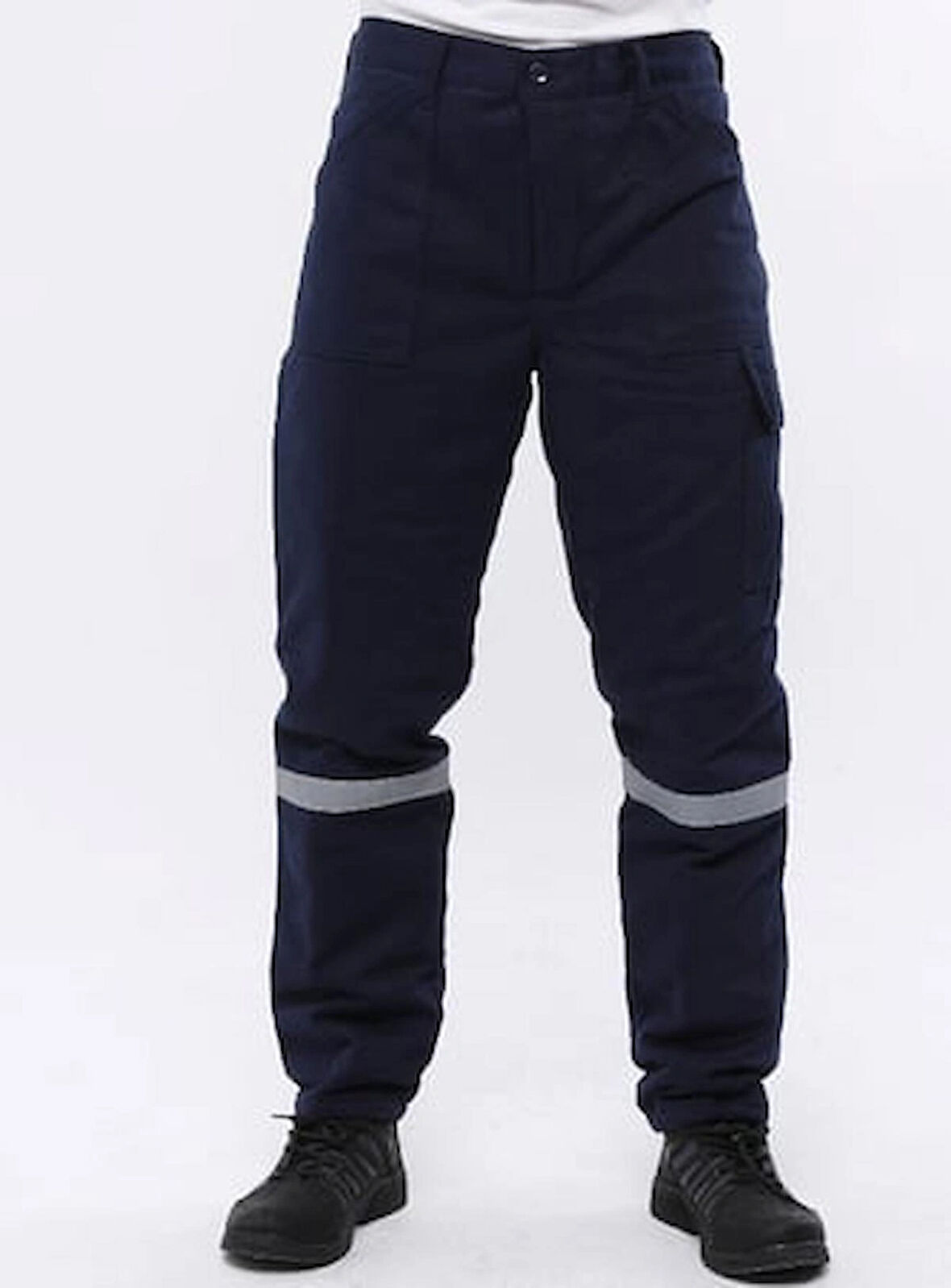 7/7 Gabardin Kapitoneli Kışlık İş Pantolonu Lacivert 5 Cepli Beli Likralı 