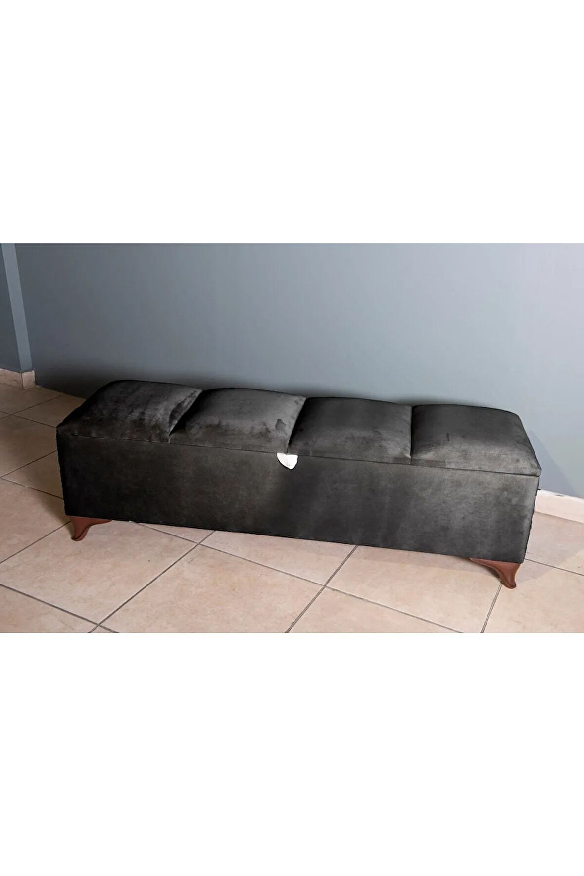 Vetra V2 Antrasit Sandıklı Puf - Dilimli Model 140cm Sandıklı Bench