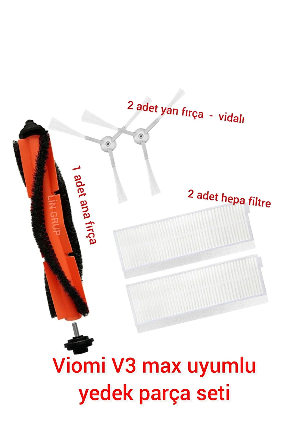 Xiaomi Viomi V3 max robot süpürge uyumlu fırça seti