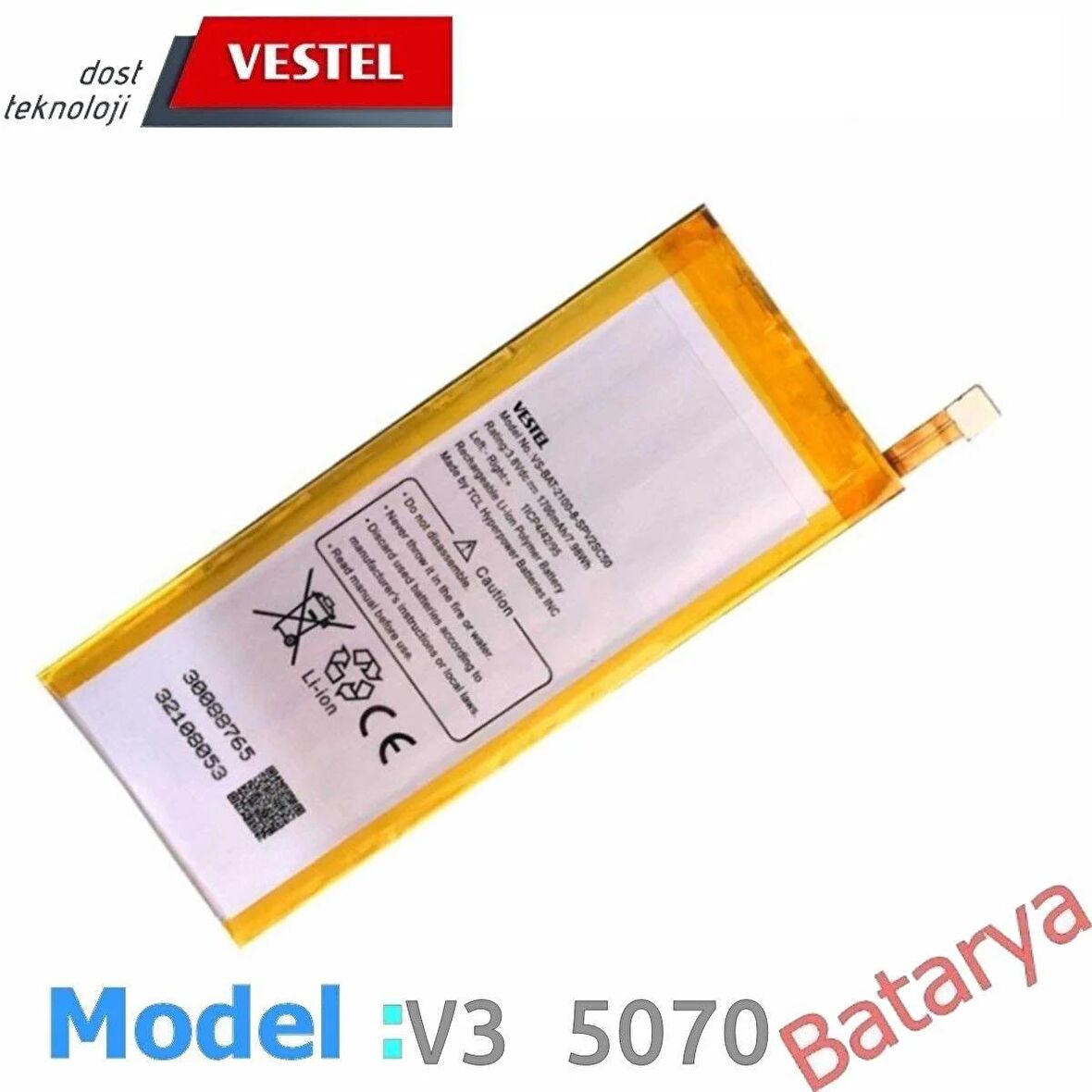 Vestel V3 5070 Batarya Vestel Venüs 5070 Uyumlu Batarya