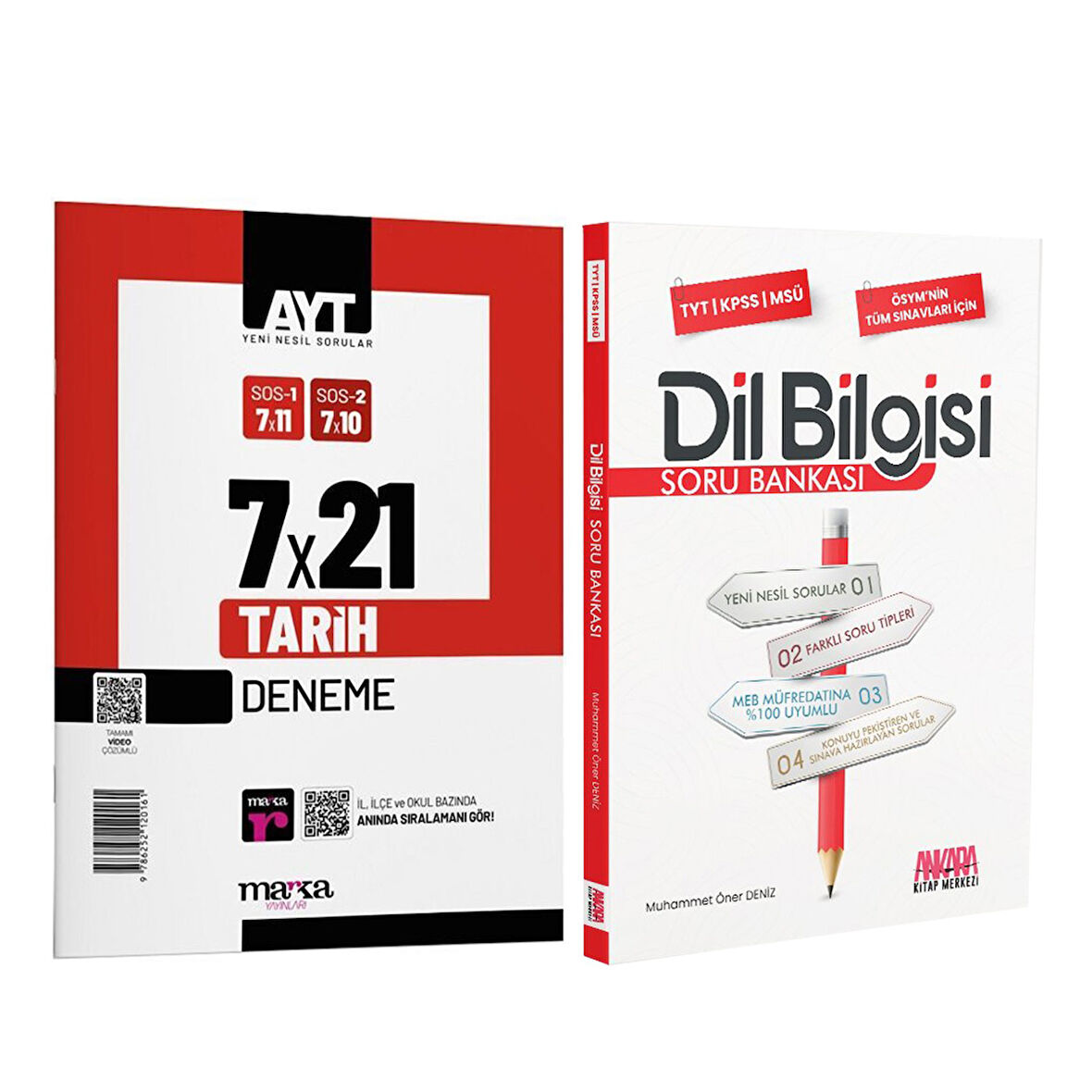Marka Yayınları AYT Tarih 7x21 Deneme ve AKM Dil Bilgisi Soru Bankası Seti 2 Kitap