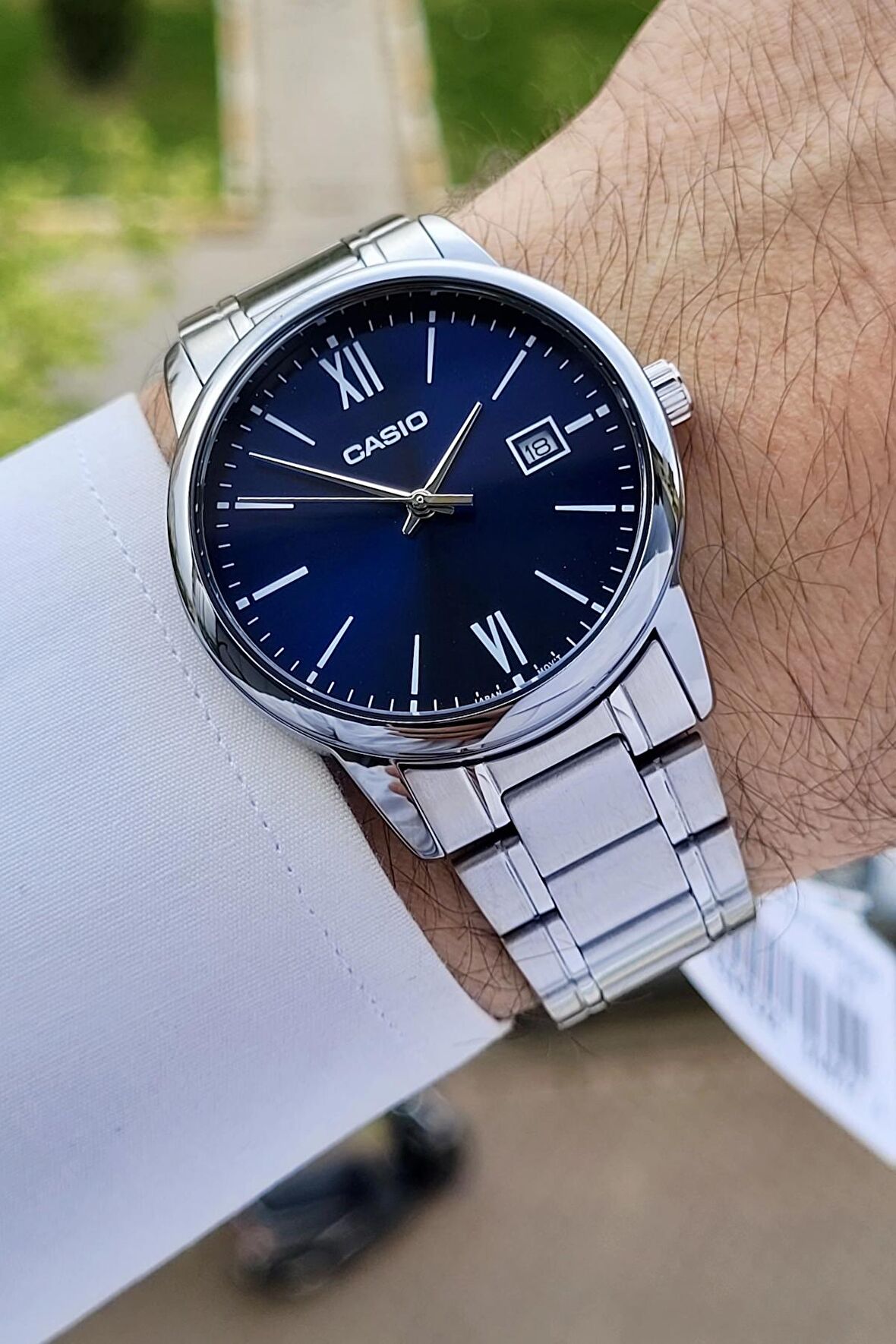 Casio CSISTE34 Kadranı Lacivert Kordonu Gümüş Renk Hediye Paketli Erkek Kol Saati