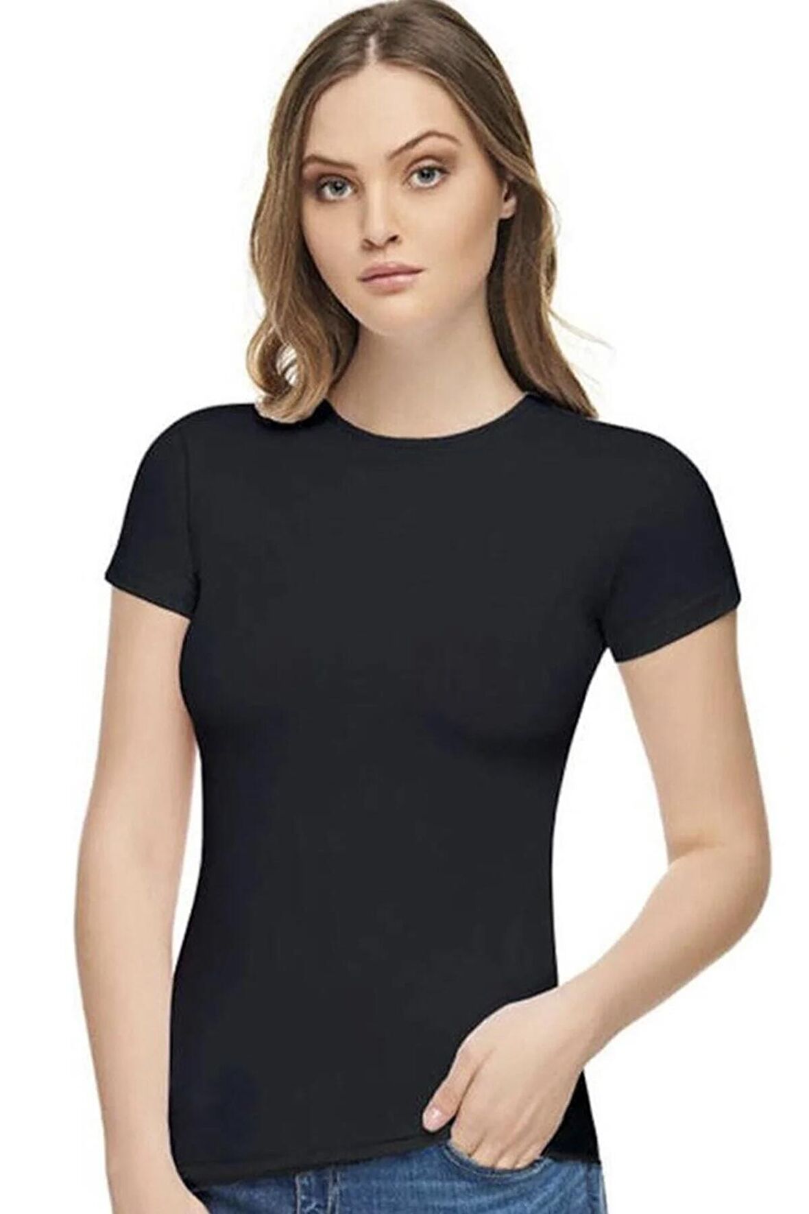 1'li Paket Kadın Pamuk Elastan Kısa Kol Body 2202