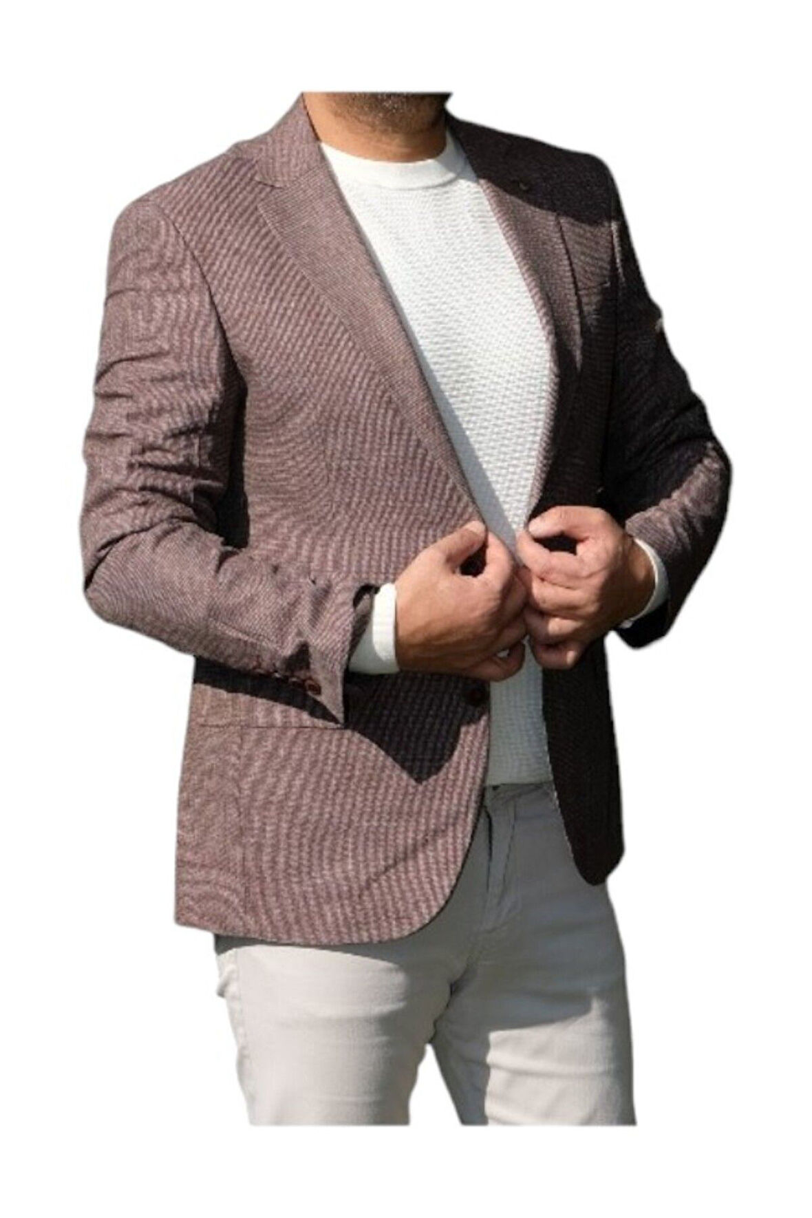 Erkek SARI Dar Slim Ceket