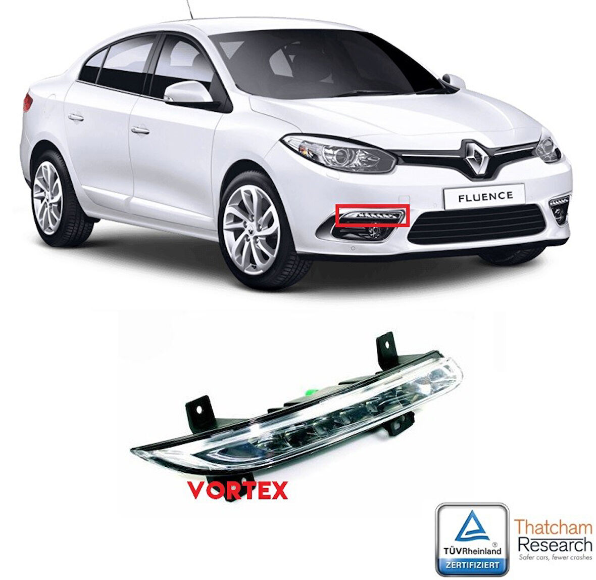 266057976R / 266005976R GÜNDÜZ FARI ( LED ) SAĞ FLUENCE 2013- 