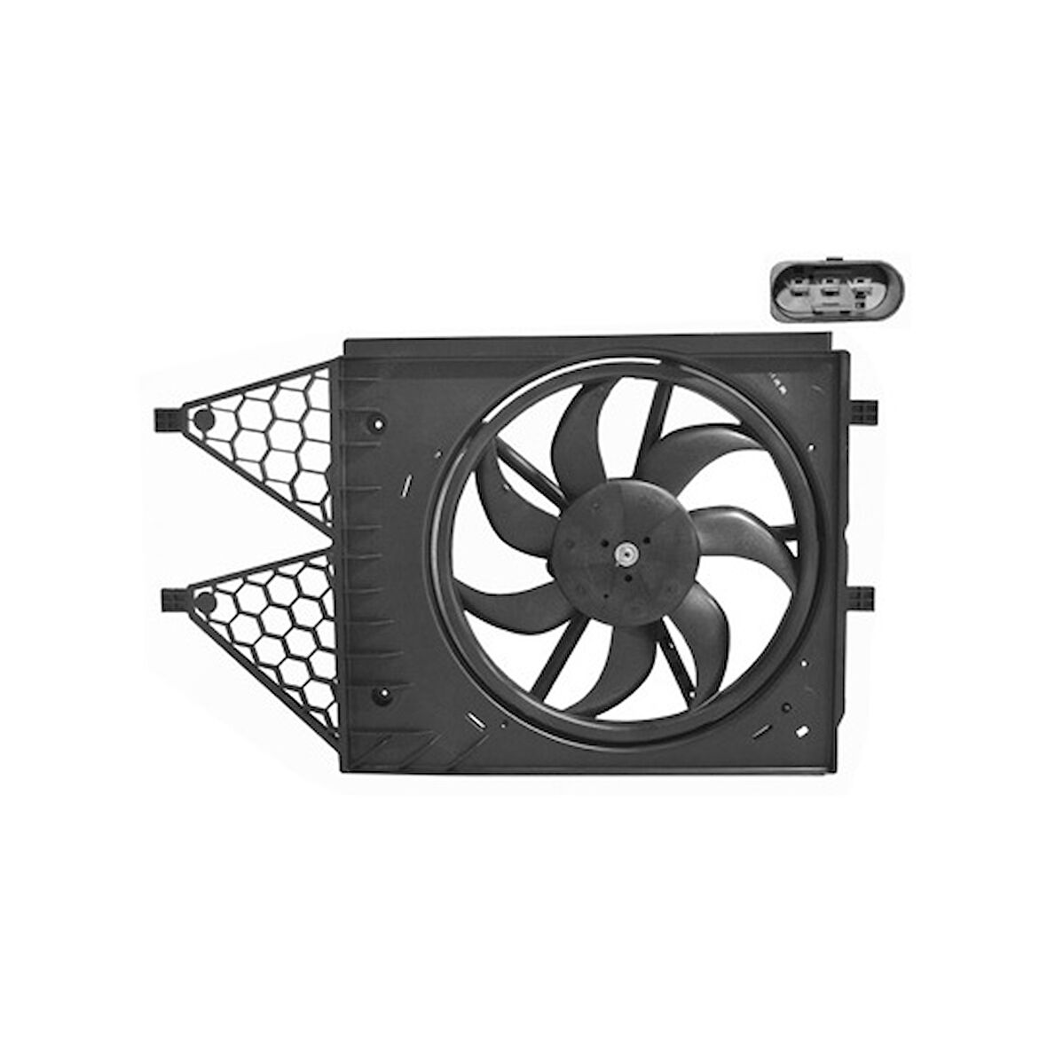 6R0121207Q / 6R0121207K FAN MOTORU DAVLUMBAZLI (390 MM-3 FIS-7 KANAT-350W)  POLO / IBIZA /  FABIA /  A1 (CBZB/CBZC/CUSA/CUSB/CUTA/1.2TSI/1.4TDI) 10-17