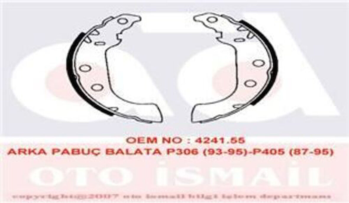 Valeo 562059 Arka Fren Balatası Pabuçlu P306 Xsara Xsara II Zp306 YM 1.9 1.9TD 1.8 8V Ölçü 228x42 ABS'siz 4241.55