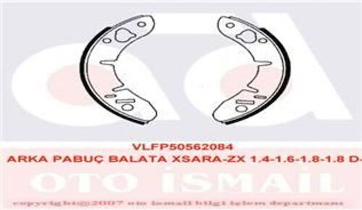 Valeo 562084 Arka Fren Balatası Pabuçlu P306 Sedan HB Xsara 1.4 1.6 1.8 1.8D 1.9D 1.5 Dizel 97 00 Ölçü 180x30 4241.G3