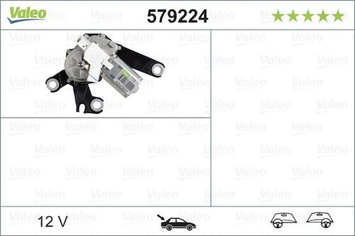 Valeo 579224 Silecek Motoru Arka 206 206 T3E 97- 6405.F6