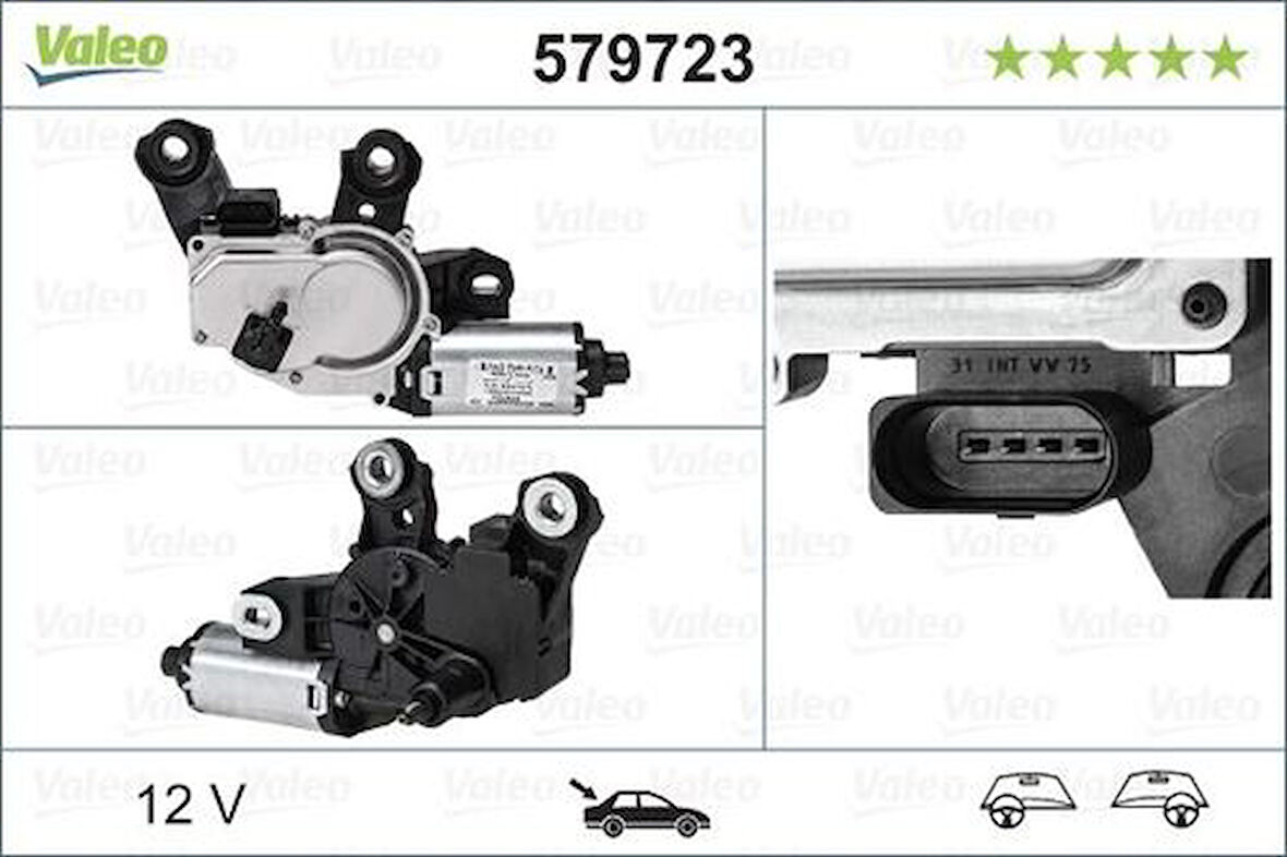 Valeo 579723 Silecek Motoru Arka Volkswagen Touareg II II Silecek Motoru Binek 7P6955711A