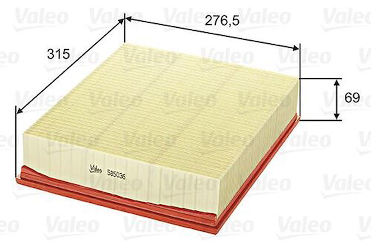 Valeo 585036 Hava Filtresi Volkswagen LT35 II Lt28 46 II 2.5TDI 2.8TDI 96-06 Mercedes Sprinter Vito 2D0129620B
