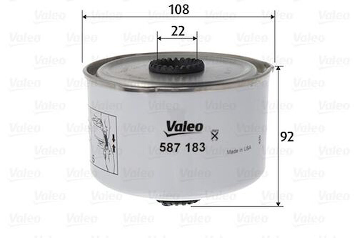 Valeo 587183 Yakıt Filtresi 276Dt 306Dt 368Dt Dıscovery 3 L319 04>09 Dıscovery 4 L319 09>18 Range Rover 3 L322 06>12 Range Rover Sport I L320 06>12