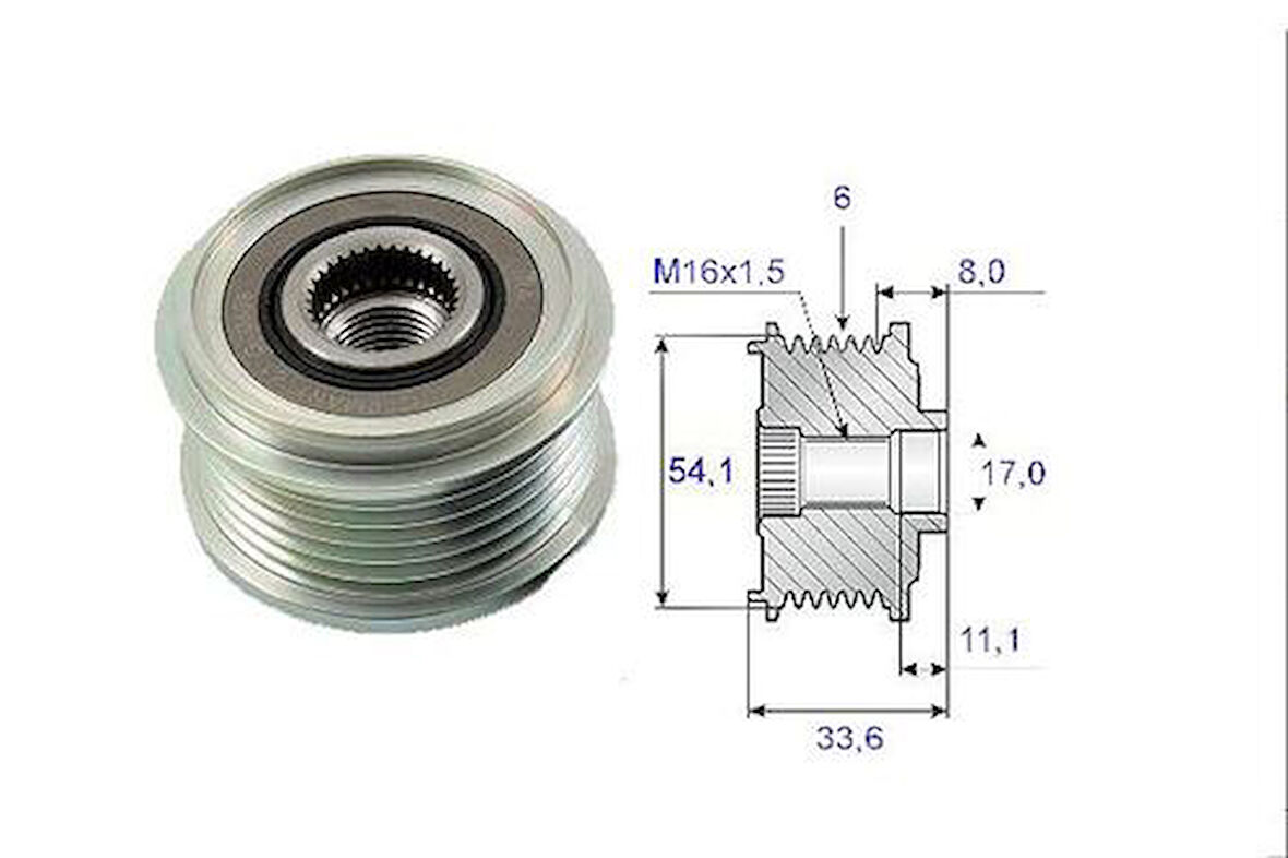 Valeo 588003 Alternatör Kasnağı Rulmanlı Berlıngo C2 C3 C4 C5 Jumper Xsara Partner Ducato Partner Boxer P308 P3008 P5008 P407 Expert III Jumpy III P206 P807 C8 1.6Hdı 2.0Hdı
