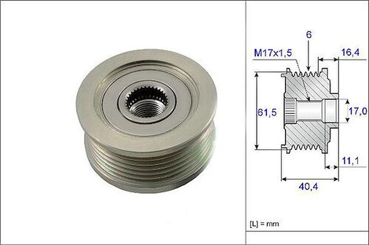 Valeo 588009 Alternatör Kasnağı Doblo Punto Stilo 1.9JTD 01-Vectra C 1.9CDTI 04- 9949129