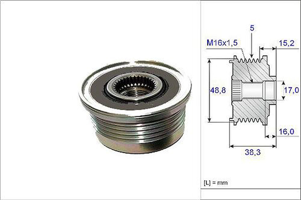 Valeo 588049 Alternatör Kasnağı Mercedes W204 09-14 C218 13-17 W212 09-15 Vito W639 06-Sprinter 906 09-Jeep Grand Cherokee 3.0 Crd 6421500660