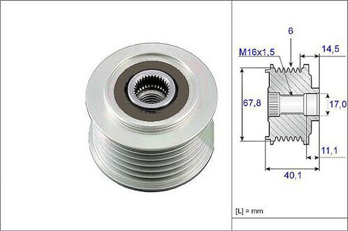 Valeo 588050 Alternatör Kasnağı Transporter T4 2.5 TDI 98-Lt 46 2.8 DTI 02- 021903119K