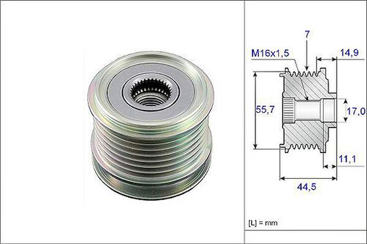 Valeo 588060 Alternatör Kasnağı W203 02-07 Cl203 02-08 C209 02-09 R171 04-11 Viano W639 10-Sprinter 08- 2711550115